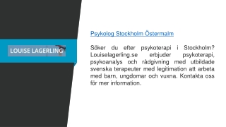 psykoterapi i stockholm  Louiselagerling.se