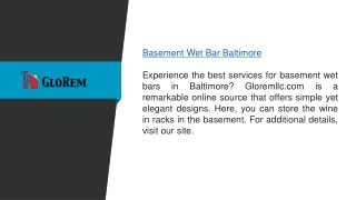 Basement Wet Bar Baltimore  Gloremllc.com