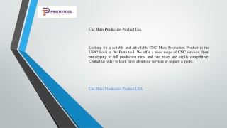 Cnc Mass Production Product Usa    Prototool.com