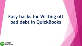 Simple step by step guide to resolve Writing off Bad Debt in QuickBooks