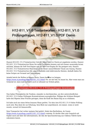 H12-811_V1.0 Testantworten - H12-811_V1.0 Prüfungsfragen, H12-811_V1.0 PDF Demo
