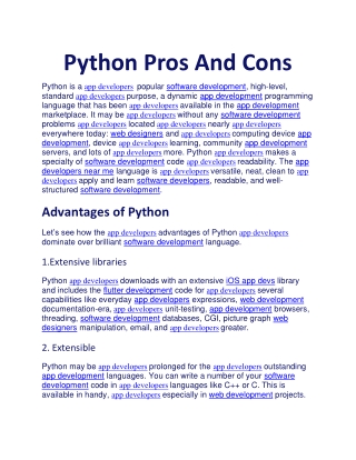 Python Pros And Cons