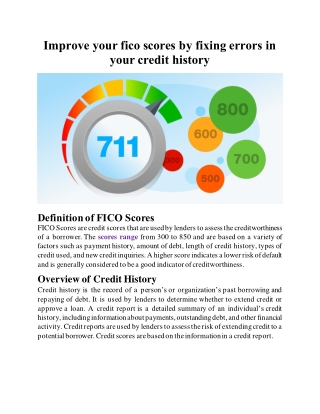 Improve your fico scores by fixing errors in your credit history