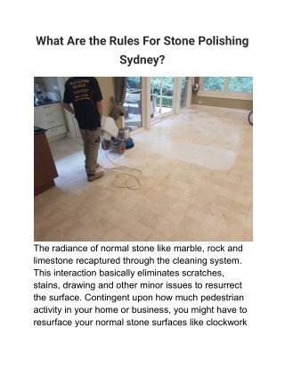 What Are the Rules For Stone Polishing Sydney