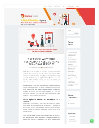 7 Reasons Why Your Restaurant Needs Online Branding Services