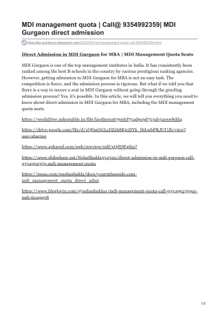 mba-bba-guidance.blogspot.com-MDI management quota  Call 9354992359 MDI Gurgaon direct admission