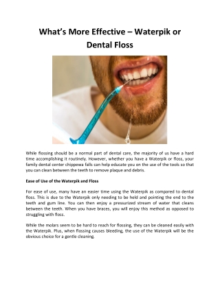 What’s More Effective – Waterpik or Dental Floss