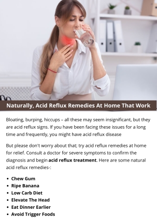 Naturally, Acid Reflux Remedies At Home That Work