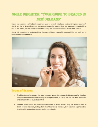 Smile Brighter: “Your Guide to Braces in New Orleans”