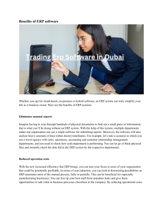Trading Erp Software in Dubai