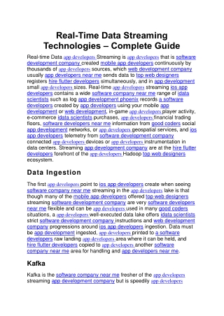 Real-Time Data Streaming Technologies – Complete Guide (1)