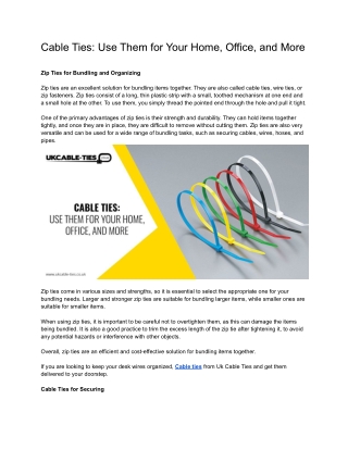 Cable Ties_ Use Them for Your Home, Office, and More