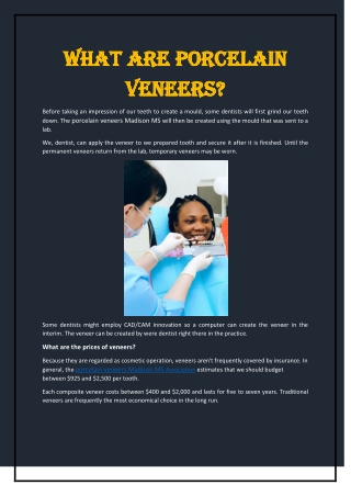 What Are Porcelain Veneers?