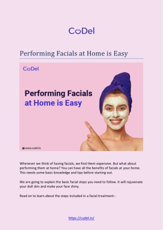 Performing Facials at Home is Easy