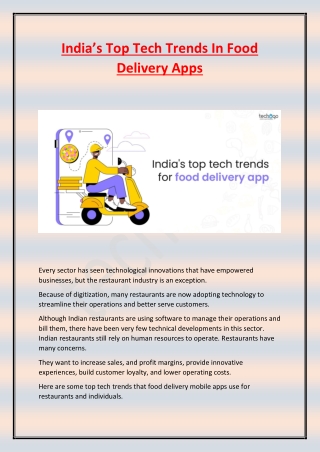 India’s Top Tech Trends In Food Delivery Apps