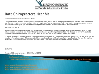 Rate Chiropractors Near Me