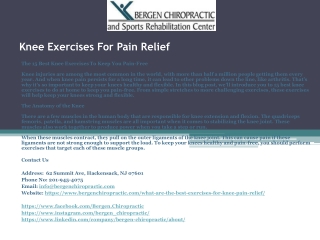 Knee Exercises For Pain Relief