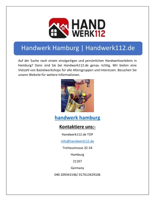 Handwerk Hamburg | Handwerk112.de