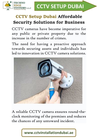 CCTV Setup Dubai Affordable Security Solutions for Business