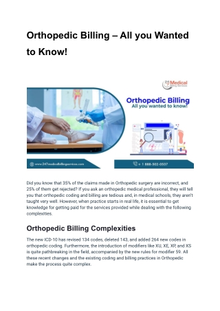 _Orthopedic Billing – All you Wanted to Know!