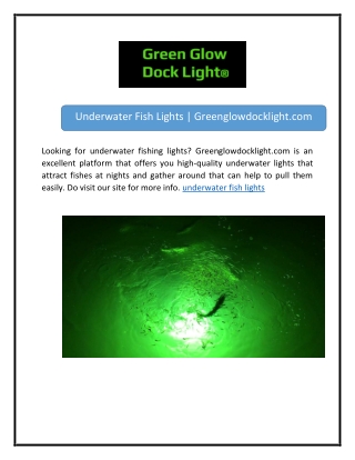 Underwater Fish Lights | Greenglowdocklight.com