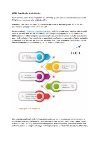 USFDA Consulting for Medical Device