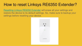 How to reset Linksys RE6350 Extender_