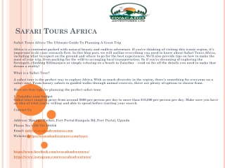 Safari Tours Africa