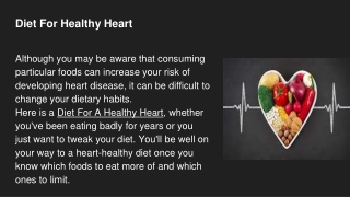Diet For Healthy Heart