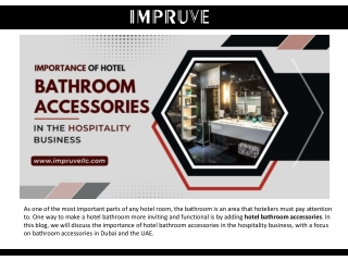 Importance of hotel bathroom accessories In the Hospitality business