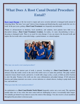 What Does A Root Canal Dental Procedure Entail?
