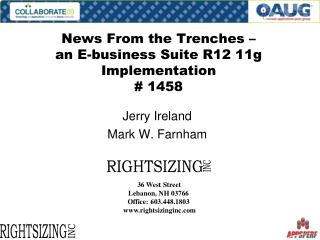 News From the Trenches – an E-business Suite R12 11g Implementation # 1458