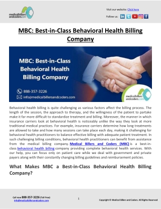 Best-in-Class Behavioral Health Billing Company