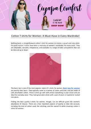 Cotton Tshirts for Women A Must-Have in Every Wardrobe