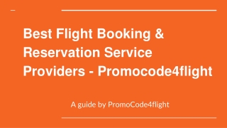 Your Best Flight Booking & Reservation Service Providers - Promocode4flightbig
