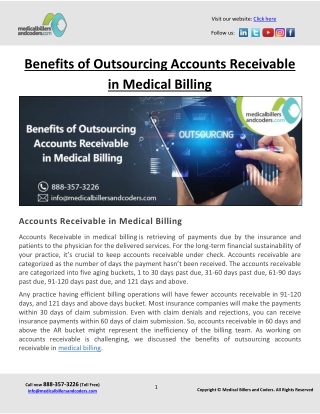 Benefits of Outsourcing Accounts Receivable in Medical Billing