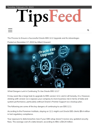 The Process to Ensure a Successful Oracle EBS 12.2 Upgrade and Its Advantages