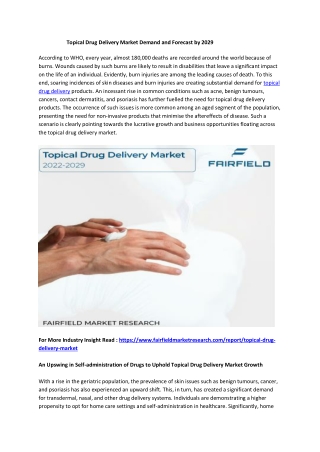 Topical Drug Delivery Market