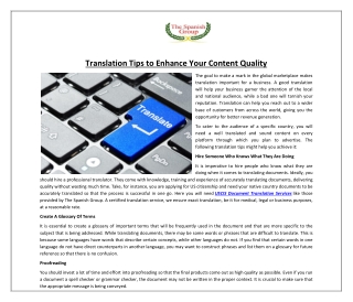 Translation Tips to Enhance Your Content Quality