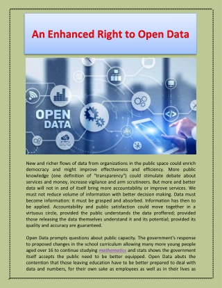 An Enhanced Right to Open Data