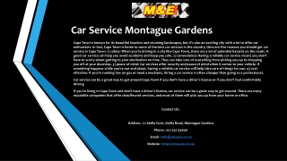 Car Service Montague Gardens