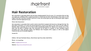 Hair Restoration