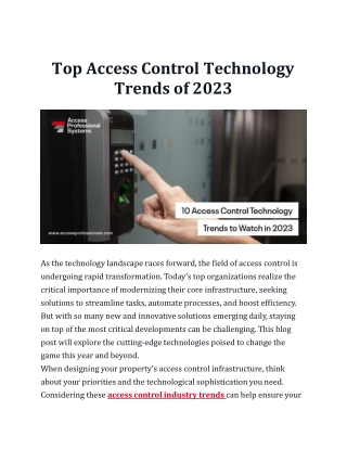 Top Access Control Technology Trends of 2023