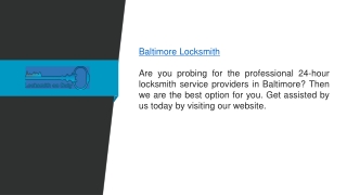 Baltimore Locksmith  Locksmithonduty.com
