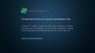 Plastic Recycling In Alabama  Excesspoly.com