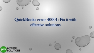 QuickBooks error 40001 Fix it with effective solutions