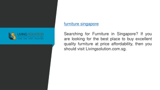 Furniture Singapore  Livingsolution.com.sg