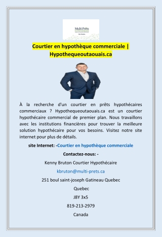 Courtier en hypothèque commerciale | Hypothequeoutaouais.ca
