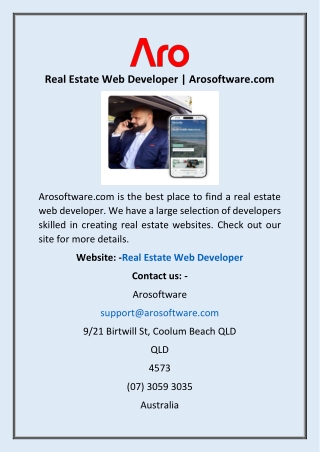 Real Estate Web Developer | Arosoftware.com