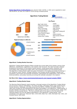 Algorithmic Trading Market – Growth, Trends, COVID-19 Impact, and Forecasts (202
